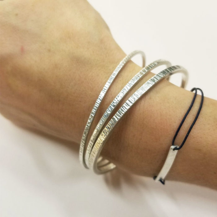 ensemble bracelets fabriqués main à Lyon en argent