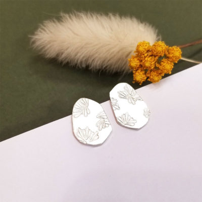 Boucles d'oreilles argent iceberg fleuri création bijou lyon