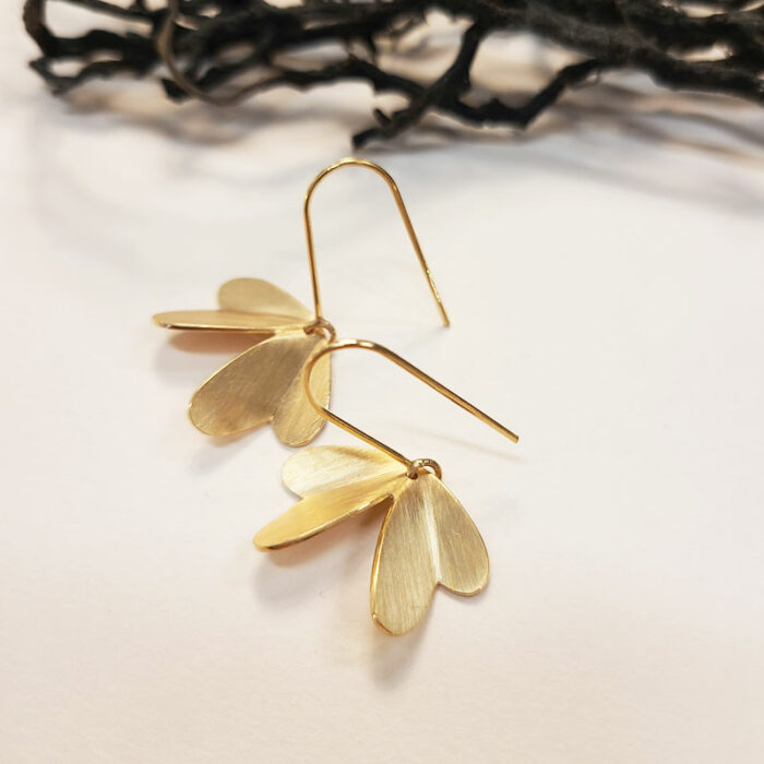 Boucles d'oreilles en vermeil fabriquée dans l'atelier-boutique de la bijoutière à Lyon 1